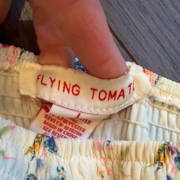 Flying Tomato Floral Puff Sleeve Mini Dress Large C11-152 - Picture 3 of 9